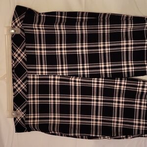 TORRID black cream plaid leggings pants size 3